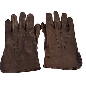 Vintage SOFT LEATHER DRIVING GLOVES LIGHT WEIGHT BROWN SIZE LARGE High Quality
